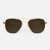 Randolph Engineering Aviator Fusion - 23K Gold & Dark Caramel Tortoise Inlay & Cape Sand | Polarized Sunglasses