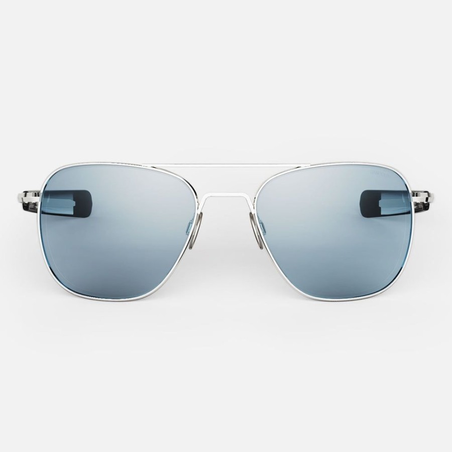 Randolph Engineering Aviator - 23K White Gold & Blue Hydro | Non-Polarized Sunglasses