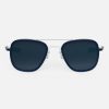 Randolph Engineering Aviator Fusion - Matte Chrome & Blue Sapphire Inlay & Slate | Women'S Sunglasses