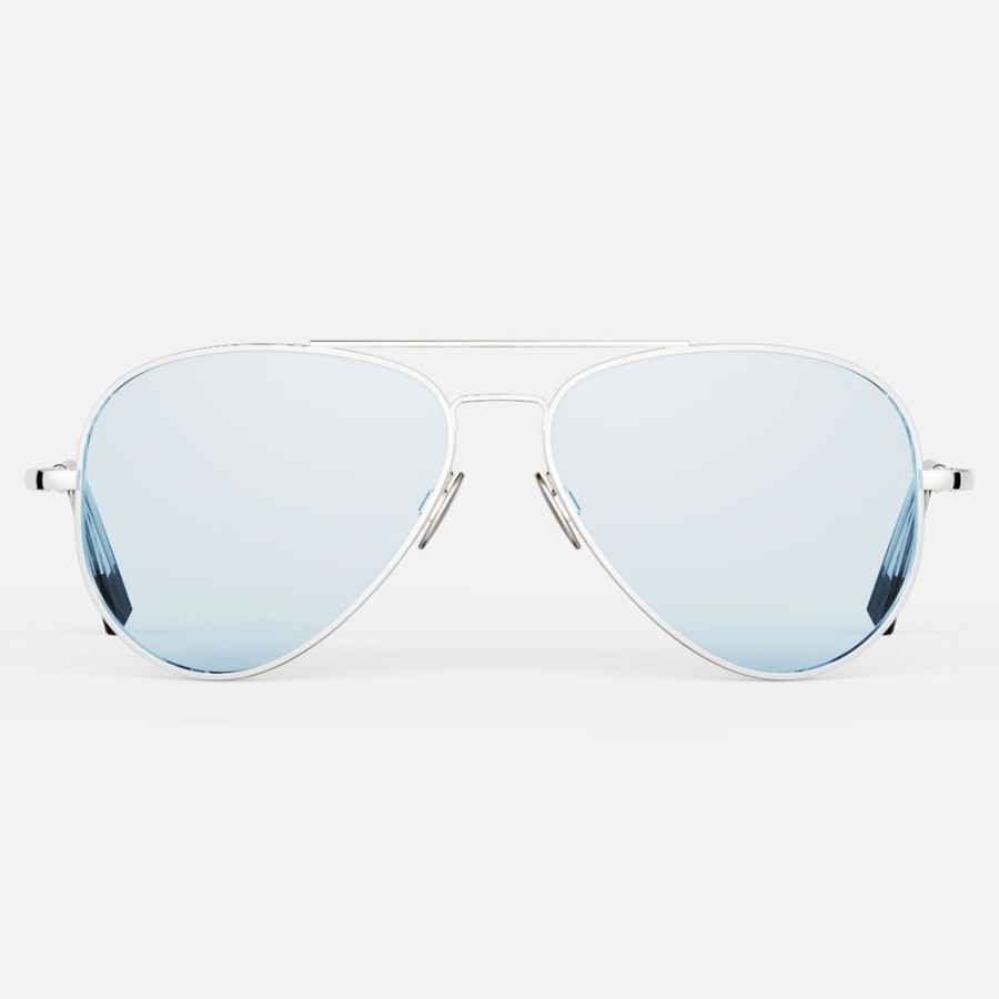 Randolph Engineering Concorde - 23K White Gold & Blue Hydro | Non-Polarized Sunglasses