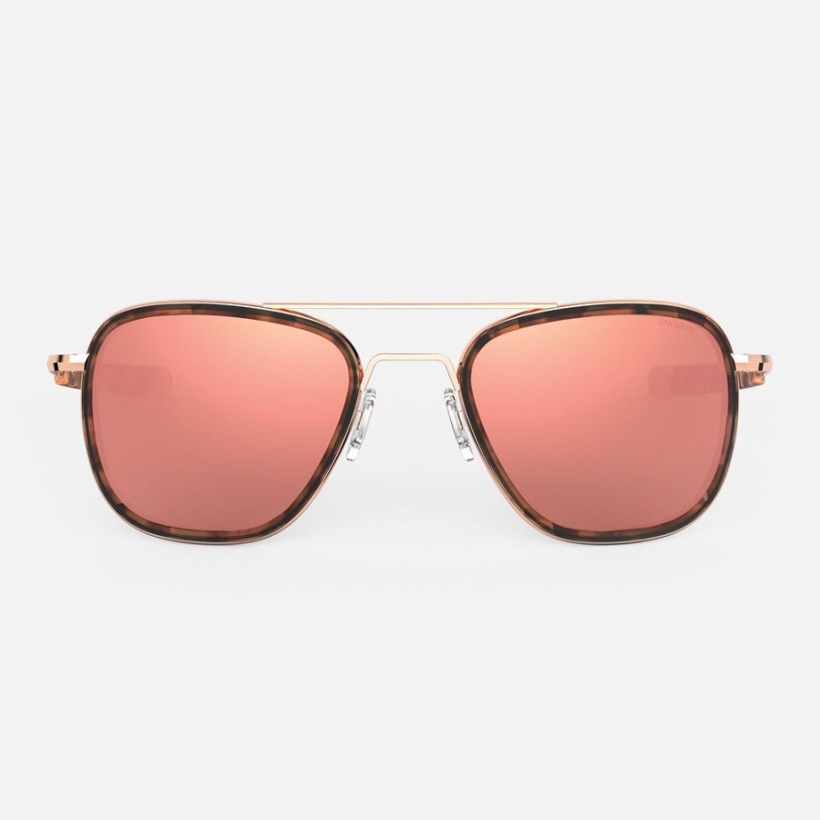 Randolph Engineering Aviator Fusion - 22K Rose Gold & Rose Tortoise Inlay & Rose Gold | Polarized Sunglasses