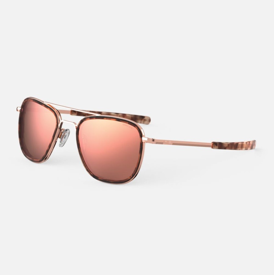 Randolph Engineering Aviator Fusion - 22K Rose Gold & Rose Tortoise Inlay & Rose Gold | Polarized Sunglasses