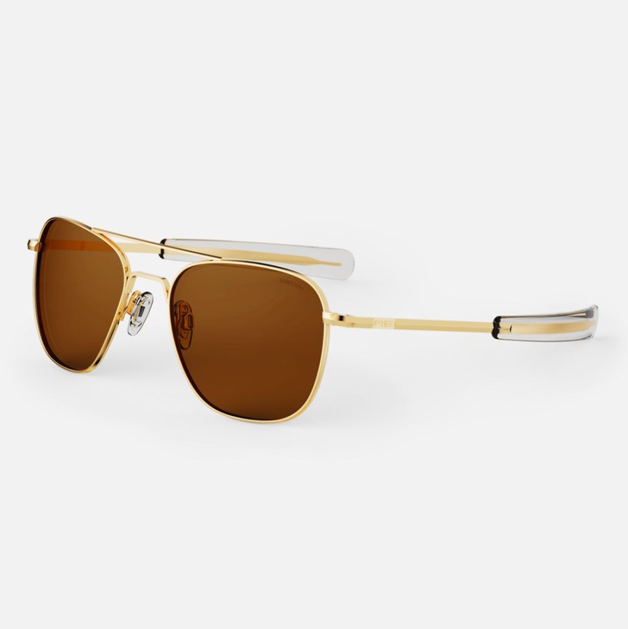 Randolph Engineering Aviator - 23K Gold & American Tan | Non-Polarized Sunglasses