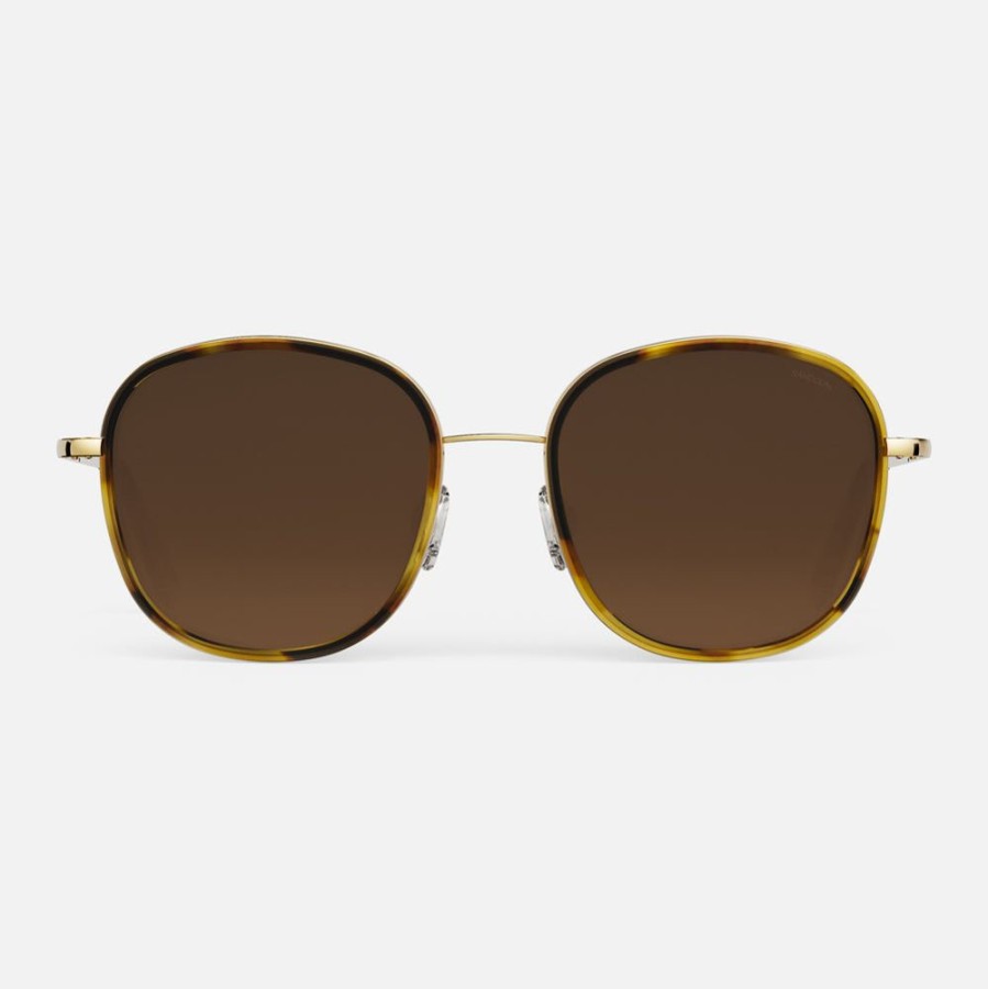 Randolph Engineering Elinor Fusion - 23K Gold & Dark Caramel Tortoise Inlay & Cape Sand | Women'S Sunglasses