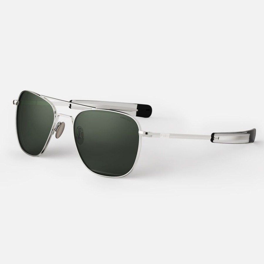 Randolph Engineering Aviator - 23K White Gold & Agx | Polarized Sunglasses