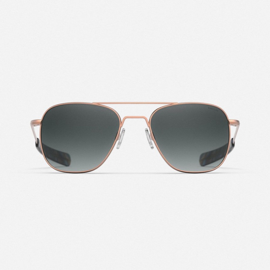 Randolph Engineering Aviator - 22K Satin Rose Gold & Slate | Women'S Sunglasses