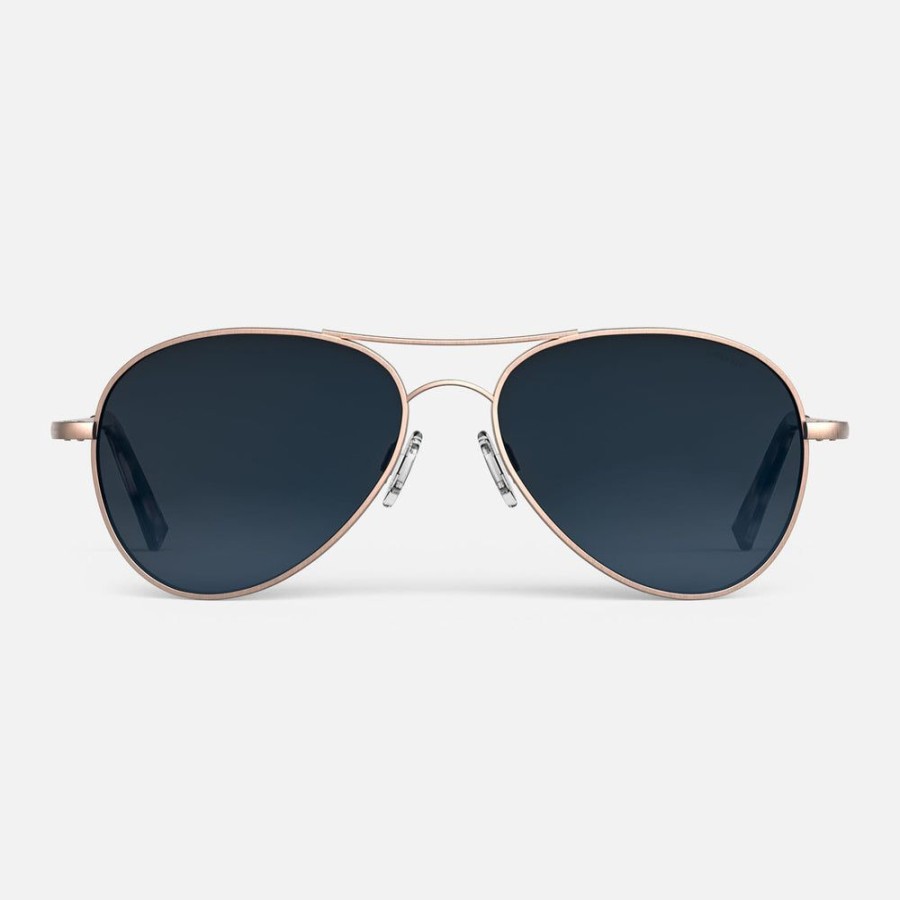 Randolph Engineering Amelia - 22K Satin Rose Gold & Slate | Women'S Sunglasses