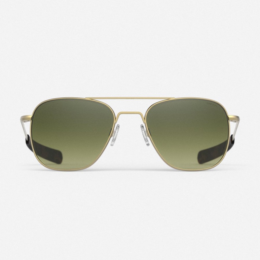 Randolph Engineering Aviator - 23K Satin Gold & Evergreen | Polarized Sunglasses