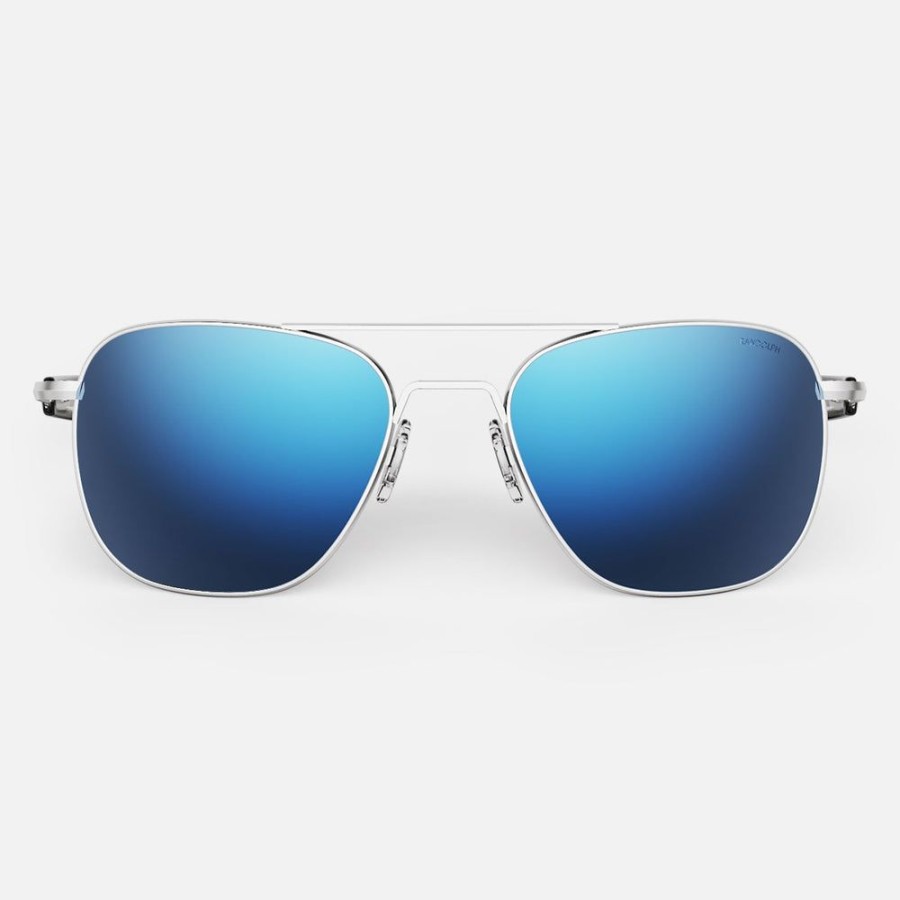 Randolph Engineering Aviator - Matte Chrome & Atlantic Blue | Polarized Sunglasses