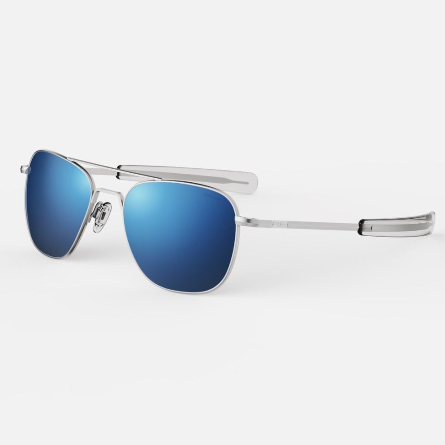 Randolph Engineering Aviator - Matte Chrome & Atlantic Blue | Polarized Sunglasses