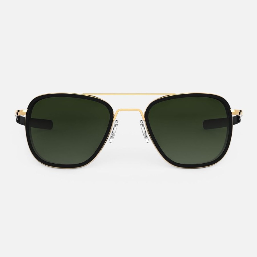 Randolph Engineering Aviator Fusion - 23K Gold & Matte Onyx Inlay & Evergreen | Polarized Sunglasses