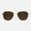 Randolph Engineering Aviator Fusion - 23K Gold & Dark Caramel Tortoise Inlay & Cape Sand | Women'S Sunglasses