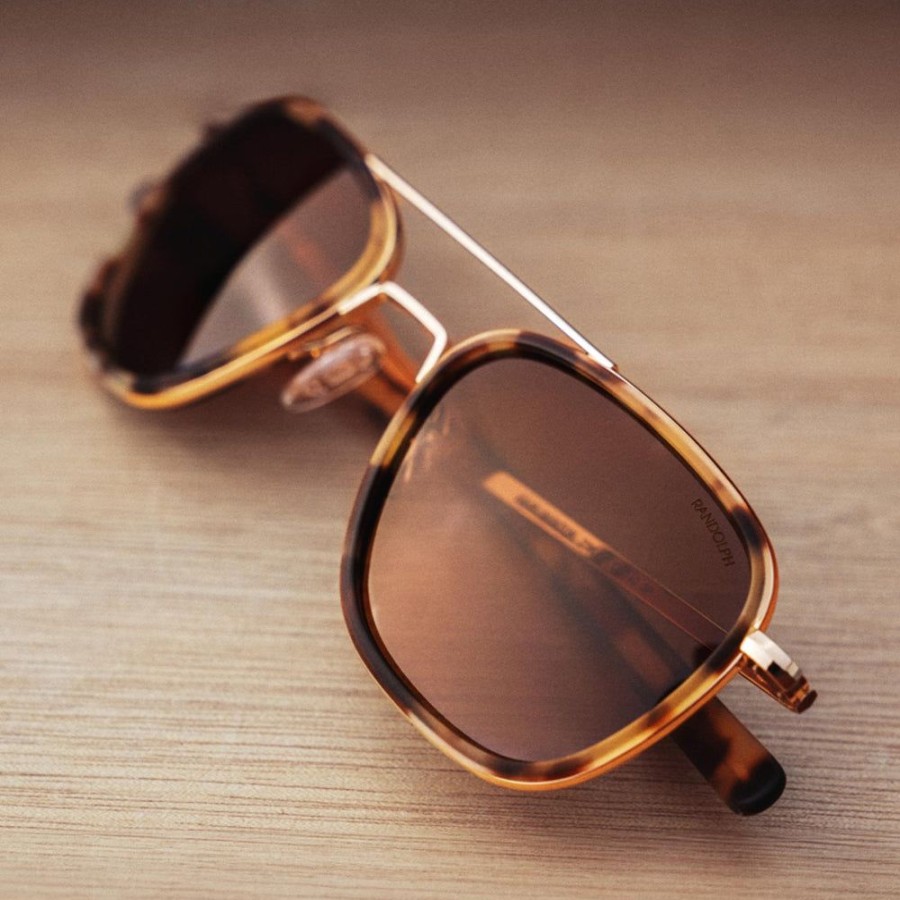 Randolph Engineering Aviator Fusion - 23K Gold & Dark Caramel Tortoise Inlay & Cape Sand | Women'S Sunglasses