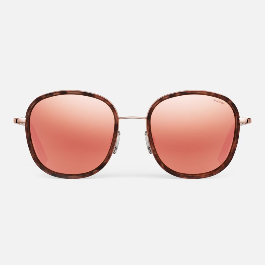 Randolph Engineering Elinor Fusion - 22K Rose Gold & Rose Tortoise Inlay & Rose Gold | Polarized Sunglasses