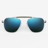 Randolph Engineering Aviator Ii - Bright Chrome & Cobalt | Polarized Sunglasses