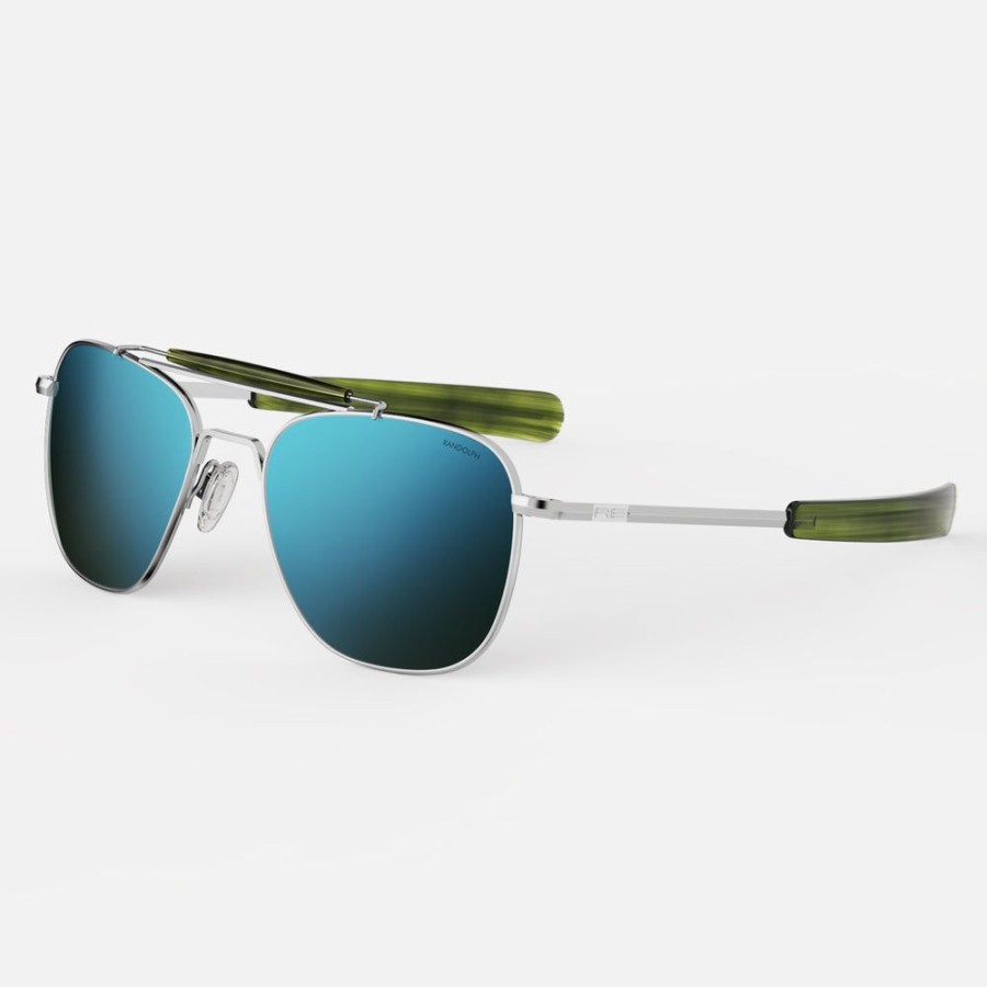 Randolph Engineering Aviator Ii - Bright Chrome & Cobalt | Polarized Sunglasses