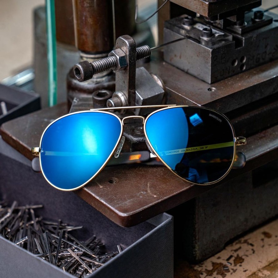 Randolph Engineering Concorde - 23K Gold & Cobalt | Polarized Sunglasses