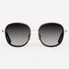 Randolph Engineering Elinor Fusion - 23K Gold & Matte Onyx Inlay & Coastal Gray | Women'S Sunglasses