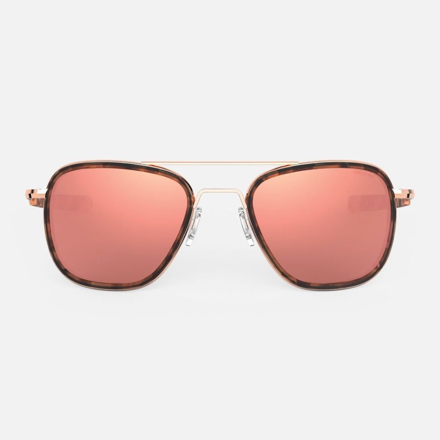 Randolph Engineering Aviator Fusion - 22K Rose Gold & Rose Tortoise Inlay & Rose Gold | Women'S Sunglasses