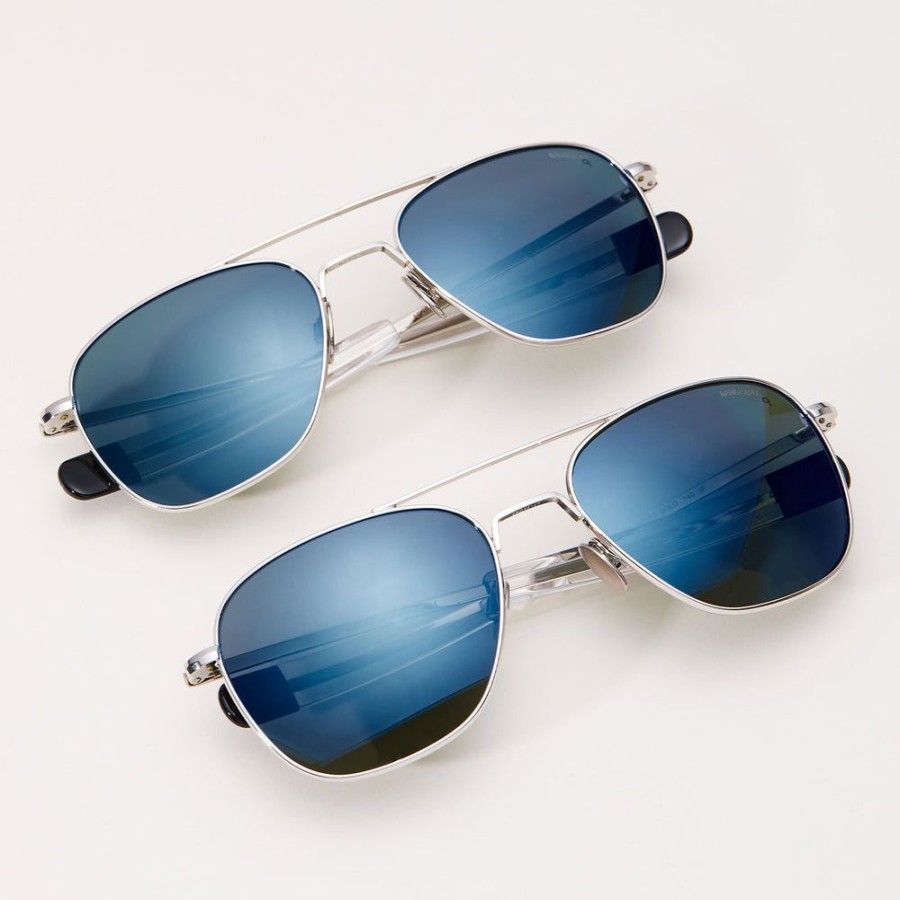 Randolph Engineering Aviator - 23K White Gold & Cobalt | Women'S Sunglasses