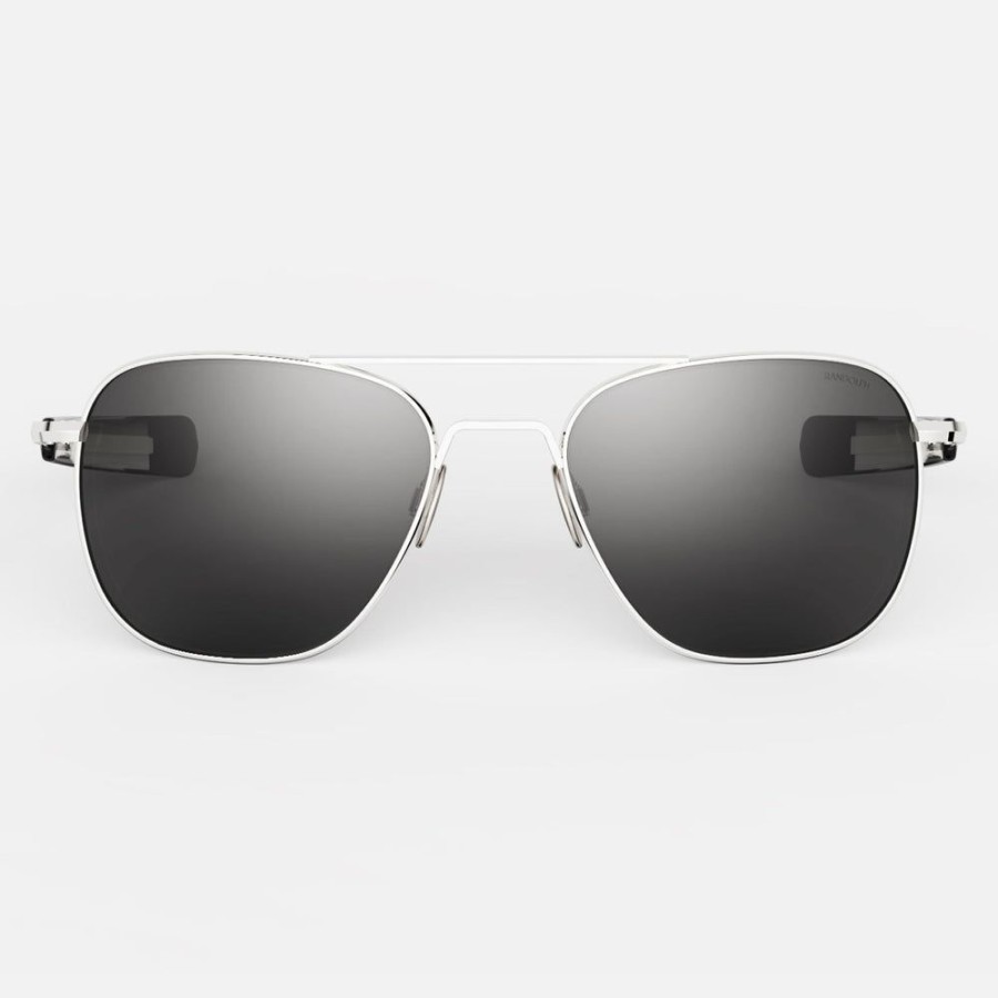 Randolph Engineering Aviator - 23K White Gold & American Gray | Women'S Sunglasses