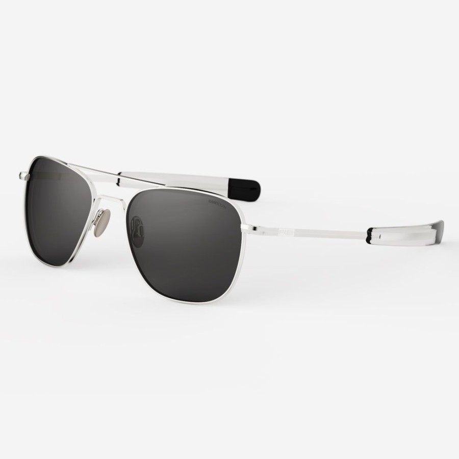 Randolph Engineering Aviator - 23K White Gold & American Gray | Women'S Sunglasses