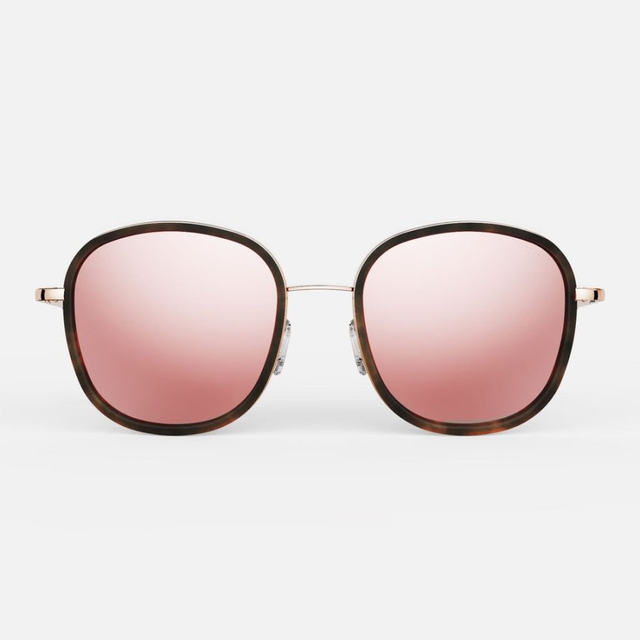 Randolph Engineering Elinor Fusion - 22K Rose Gold & Dark Chocolate Tortoise Inlay & Rose Gold | Women'S Sunglasses