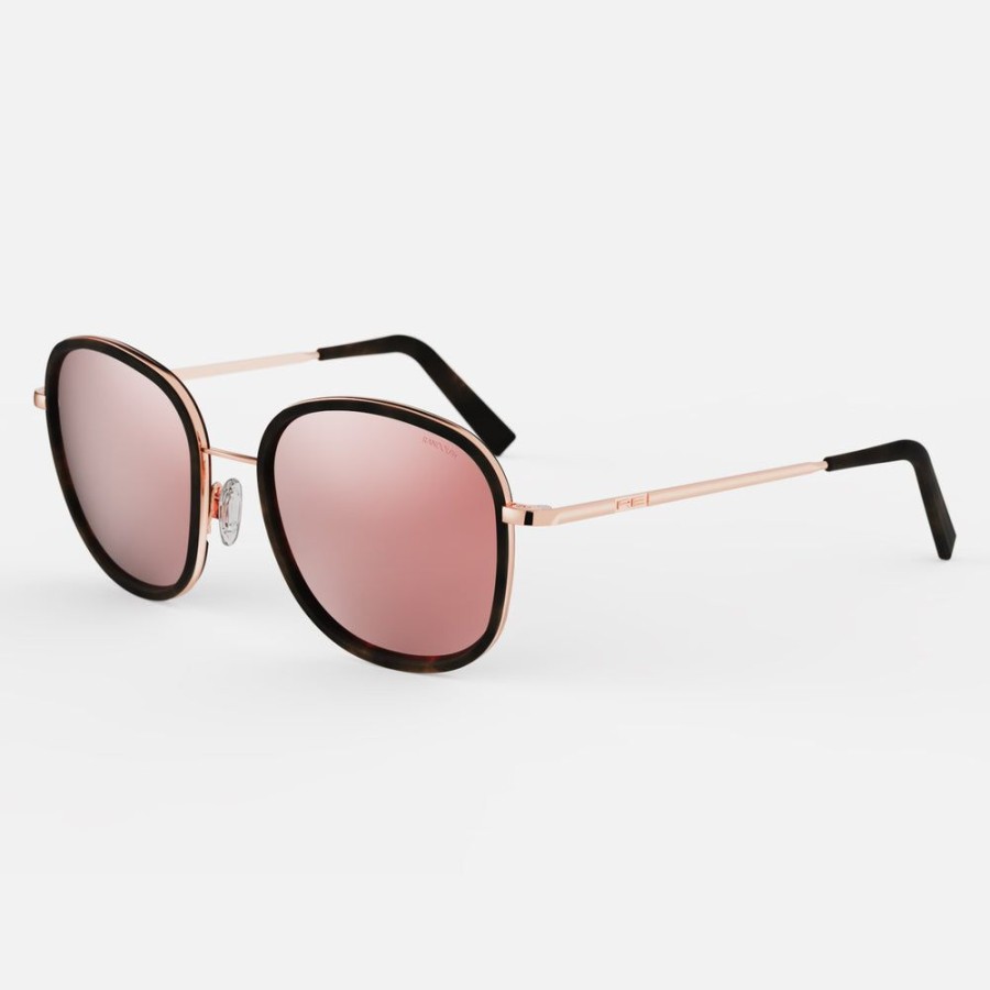 Randolph Engineering Elinor Fusion - 22K Rose Gold & Dark Chocolate Tortoise Inlay & Rose Gold | Women'S Sunglasses