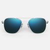 Randolph Engineering Aviator - Matte Chrome & Cobalt | Polarized Sunglasses