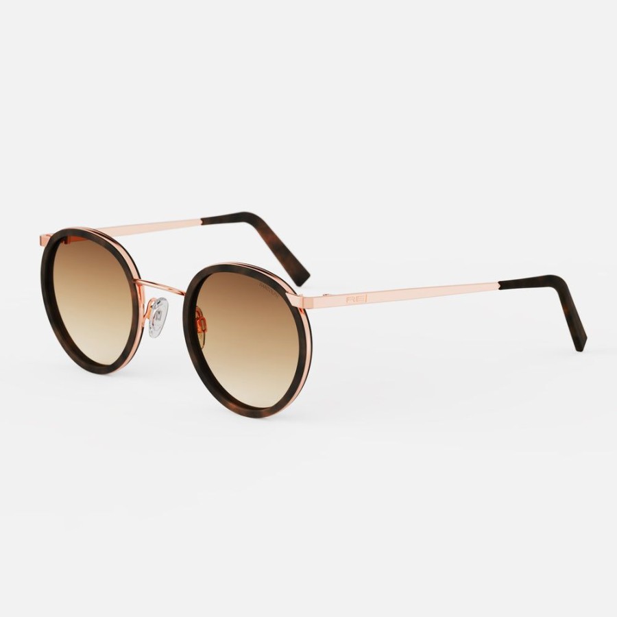 Randolph Engineering P3 Fusion - 22K Rose Gold & Dark Chocolate Tortoise Inlay & Cape Sand | Women'S Sunglasses