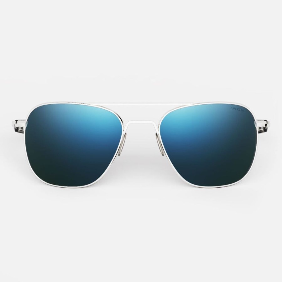 Randolph Engineering Aviator - 23K White Gold & Cobalt | Polarized Sunglasses