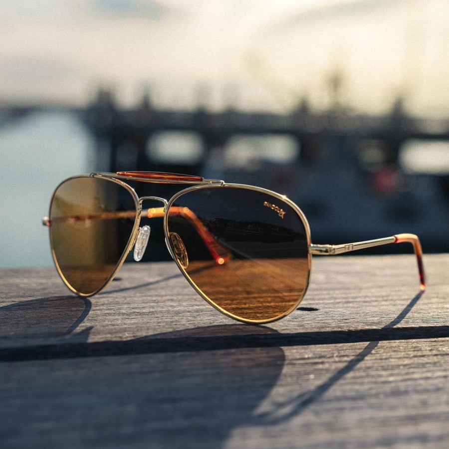 Randolph Engineering Sportsman - 23K Gold & American Tan | Polarized Sunglasses