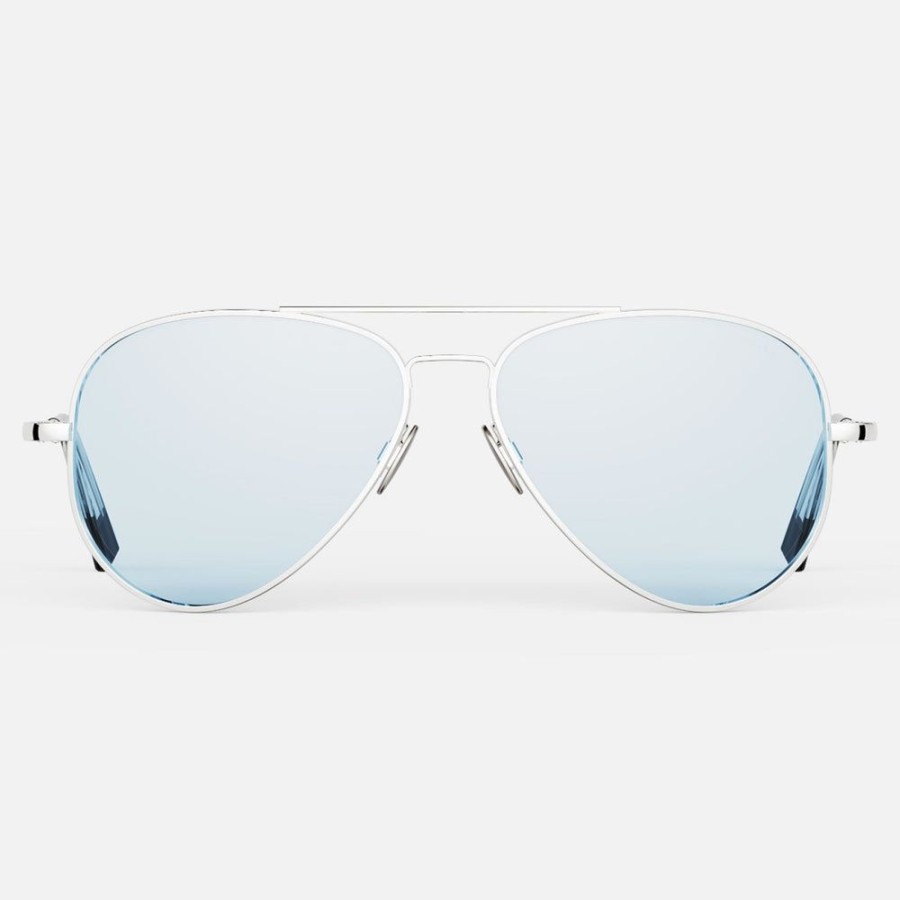 Randolph Engineering Concorde - 23K White Gold & Blue Hydro | Women'S Sunglasses