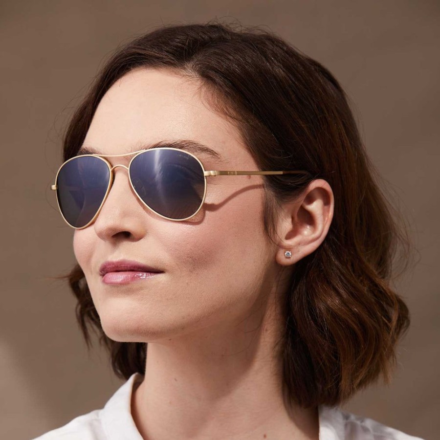 Randolph Engineering Amelia - 23K Gold & American Gray | Women'S Sunglasses