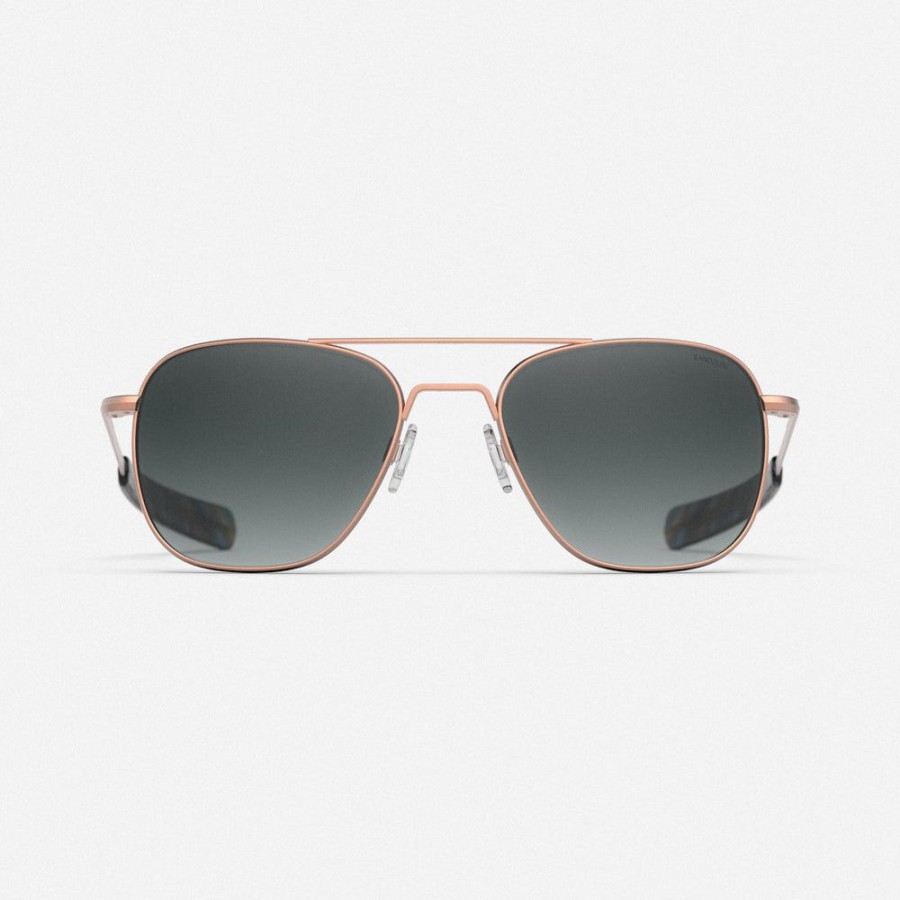 Randolph Engineering Aviator - 22K Satin Rose Gold & Slate | Polarized Sunglasses