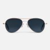 Randolph Engineering Amelia - 22K Satin Rose Gold & Slate | Polarized Sunglasses