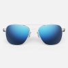 Randolph Engineering Aviator - Matte Chrome & Atlantic Blue | Non-Polarized Sunglasses