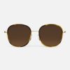 Randolph Engineering Elinor Fusion - 23K Gold & Dark Caramel Tortoise Inlay & Cape Sand | Polarized Sunglasses