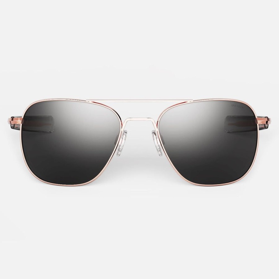 Randolph Engineering Aviator - 22K Rose Gold & American Gray | Polarized Sunglasses